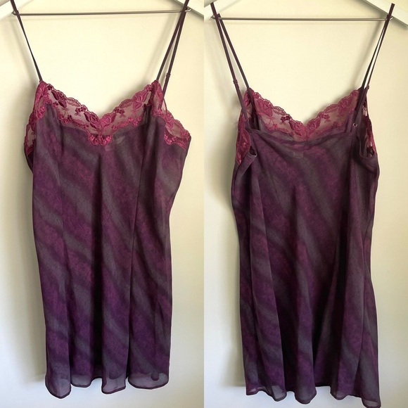 Victoria’s Secret purple print chemise/slip size large - Picture 1 of 8